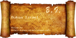 Buksa Izrael névjegykártya